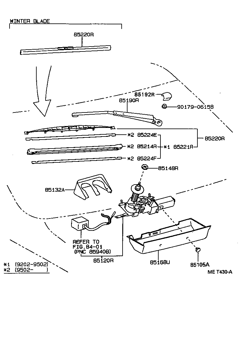 85291-20050 BLADE ASSY, REAR WIPER product image