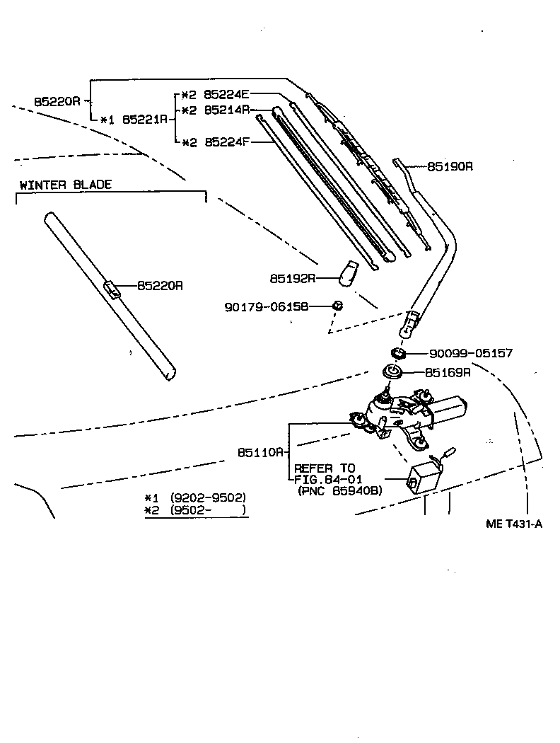 85291-20050 BLADE ASSY, REAR WIPER product image