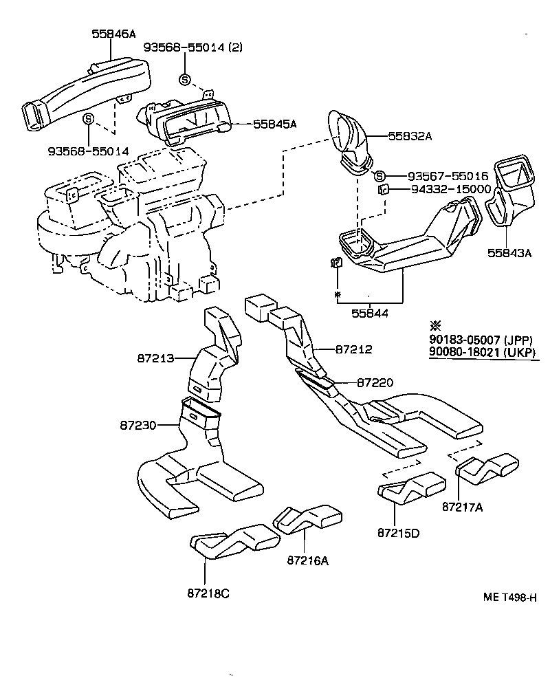 55846-05030 DUCT, HEATER TO REGISTER, NO.4 product image