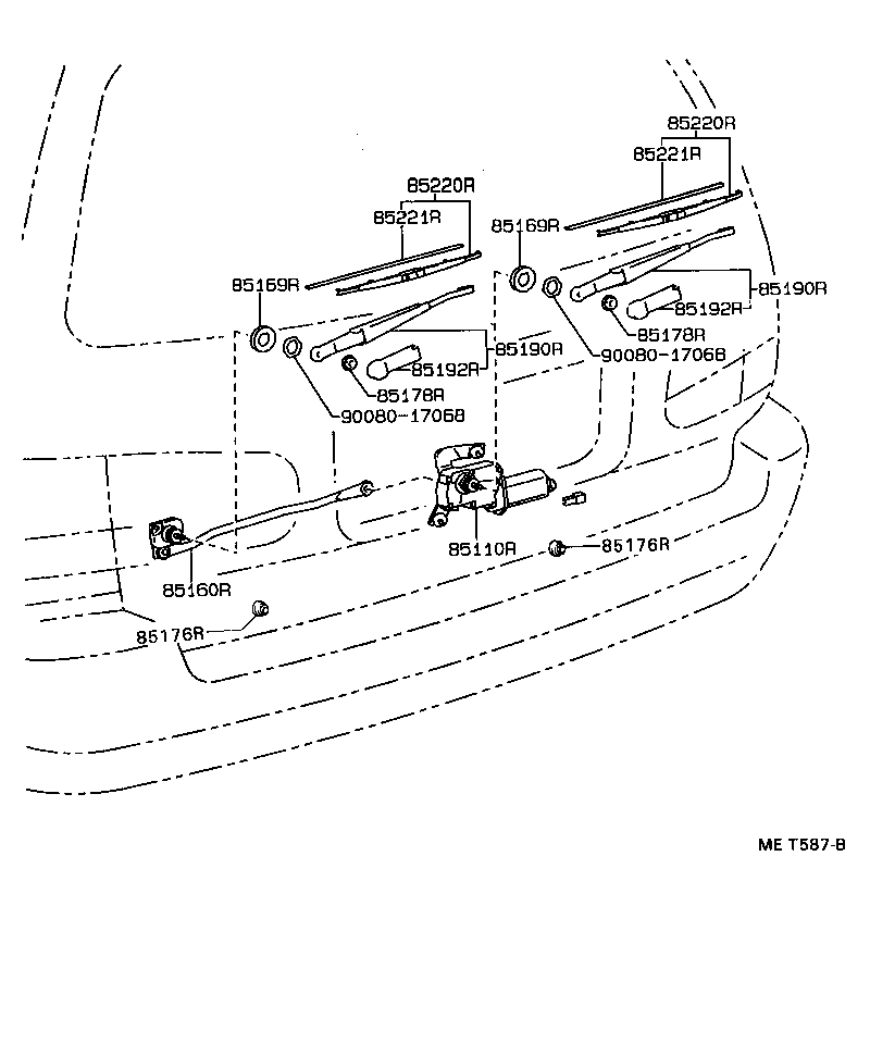 85176-06010 CAP, REAR WIPER LINK product image