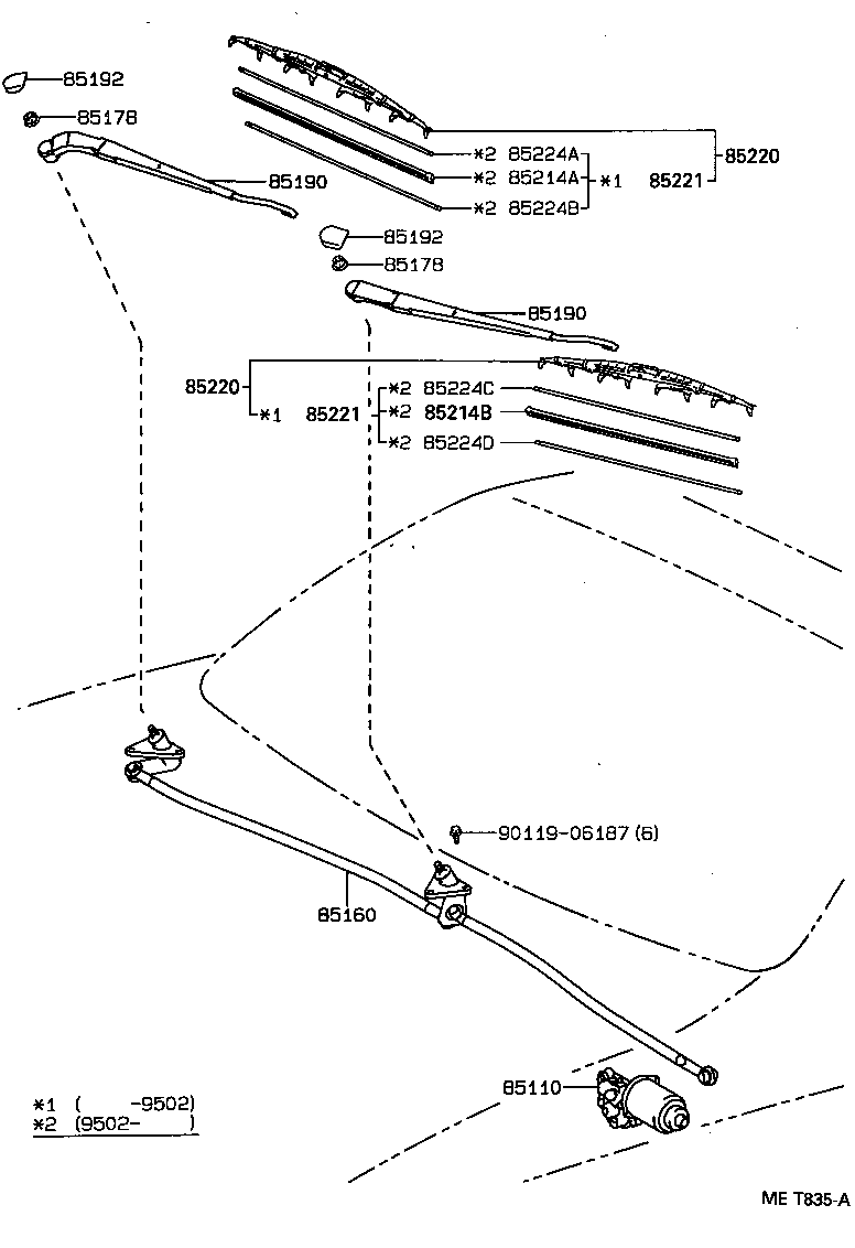 85110-12810 MOTOR ASSY, WINDSHIELD WIPER product image