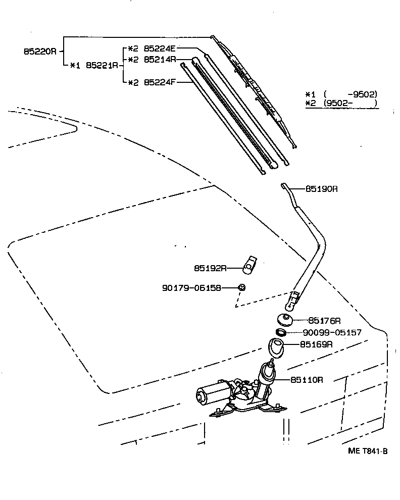 85242-12040 BLADE ASSY, REAR WIPER product image