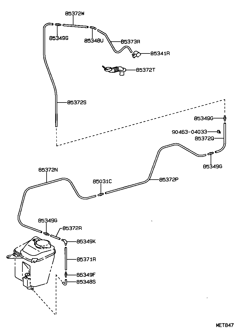 90099-33131 HOSE, REAR WASHER (FROM JOINT TO JOINT), NO.3 product image