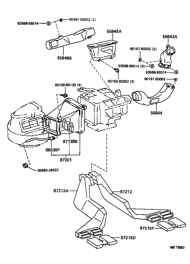 55843-12210 DUCT, HEATER TO REGISTER, NO.1 product image