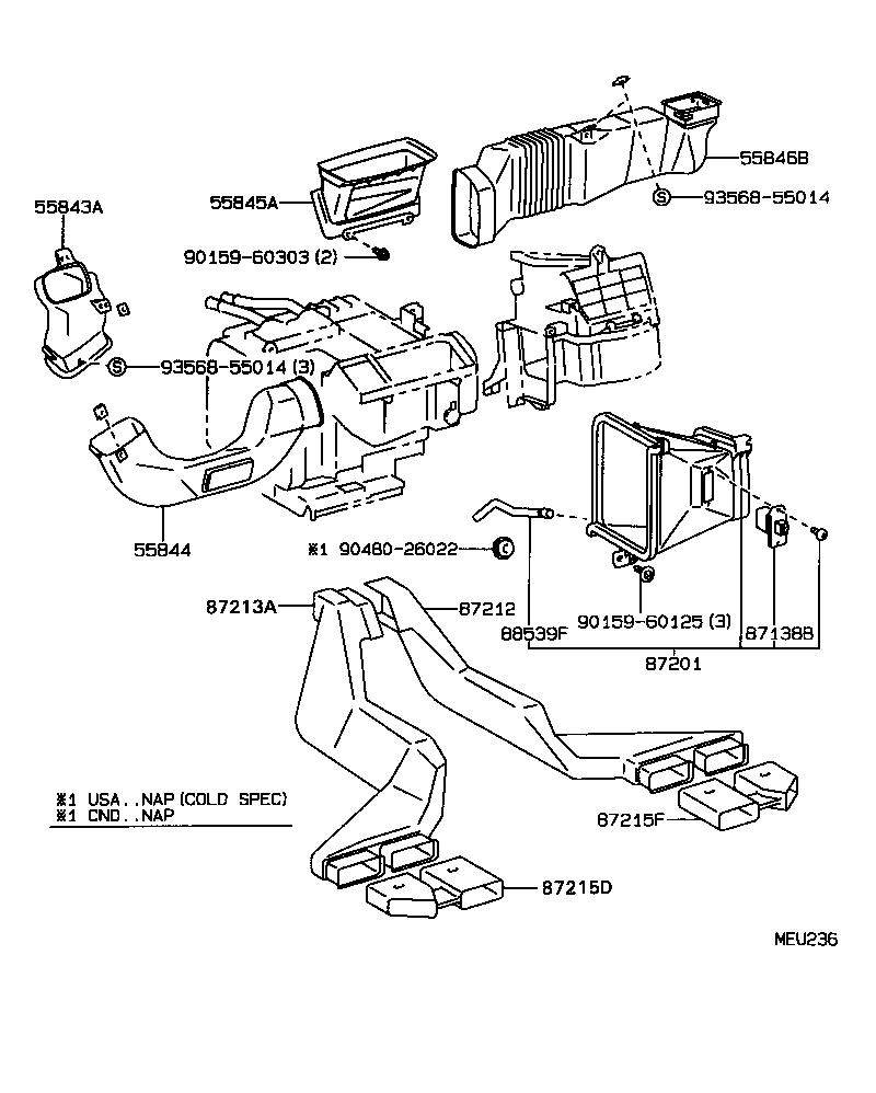 55846-02010 DUCT, HEATER TO REGISTER, NO.4 product image