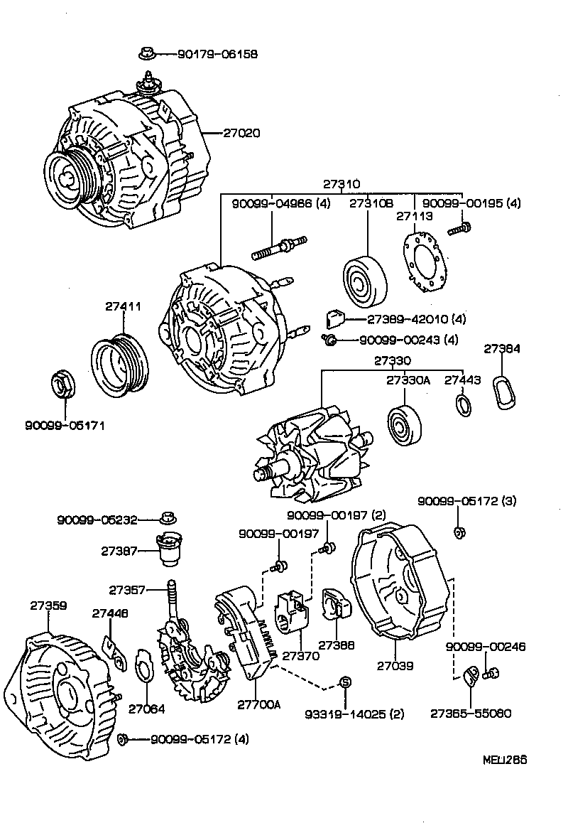 27310-64430 FRAME ASSY, DRIVE END, ALTERNATOR product image