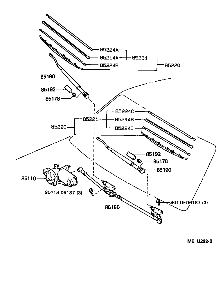 85214-34010 RUBBER, WIPER, RH product image