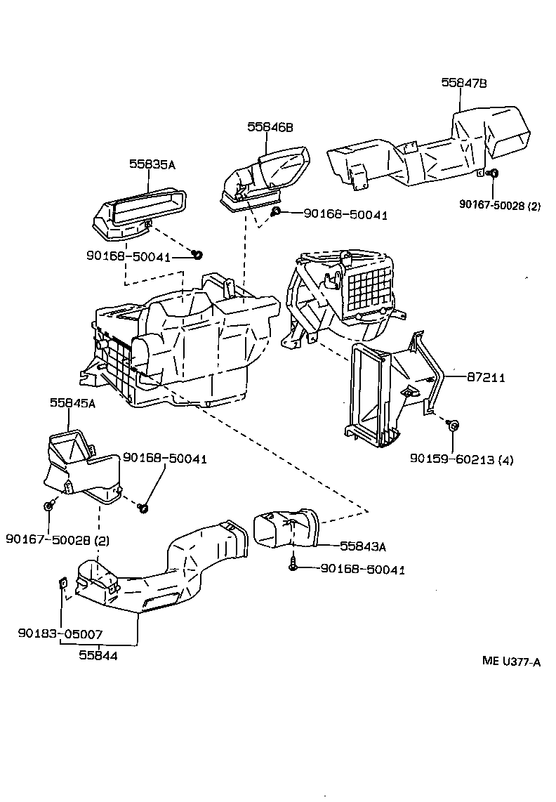 55843-34010 DUCT, HEATER TO REGISTER, NO.1 product image
