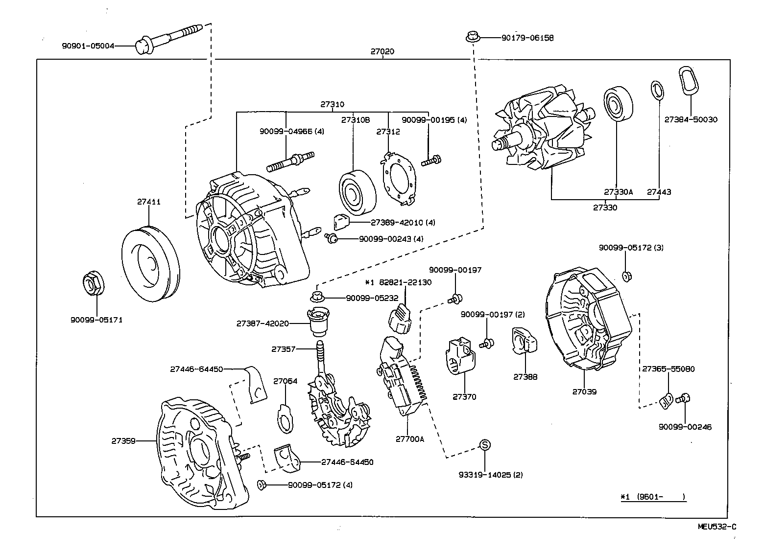27310-0B010 FRAME ASSY, DRIVE END, ALTERNATOR product image