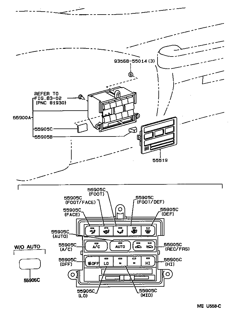 55843-60040 DUCT, HEATER TO REGISTER, NO.1 product image