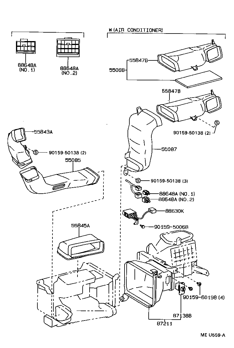 55843-60040 DUCT, HEATER TO REGISTER, NO.1 product image