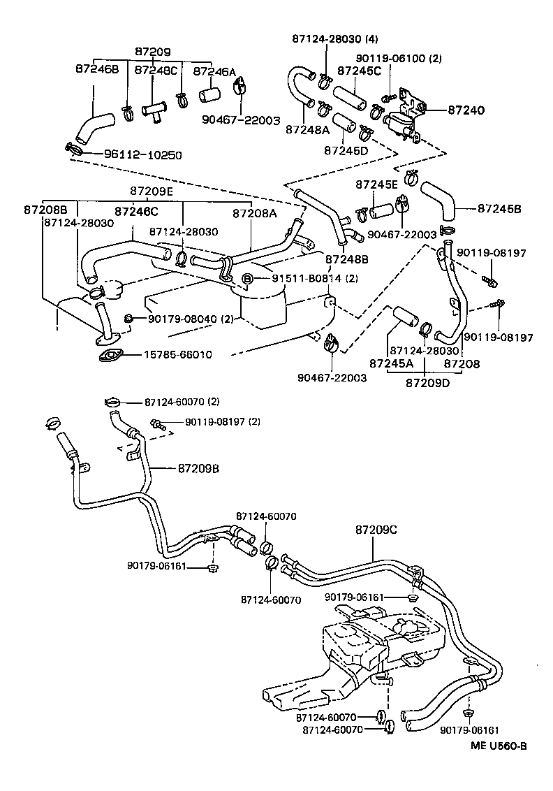 87209-60130 PIPE SUB-ASSY, HEATER WATER product image