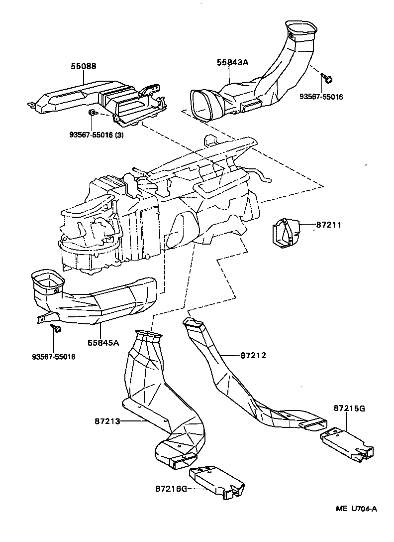 55843-22130 DUCT, HEATER TO REGISTER, NO.1 product image