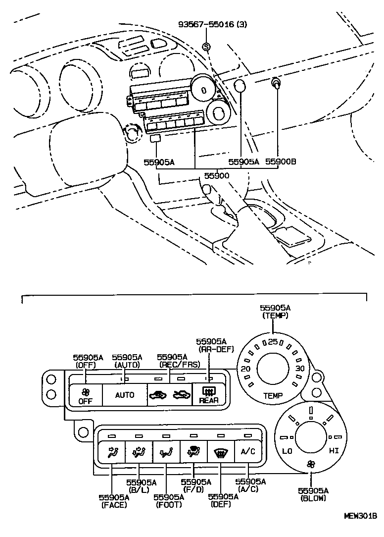 55900-14520 CONTROL ASSY, AIR CONDITIONER product image