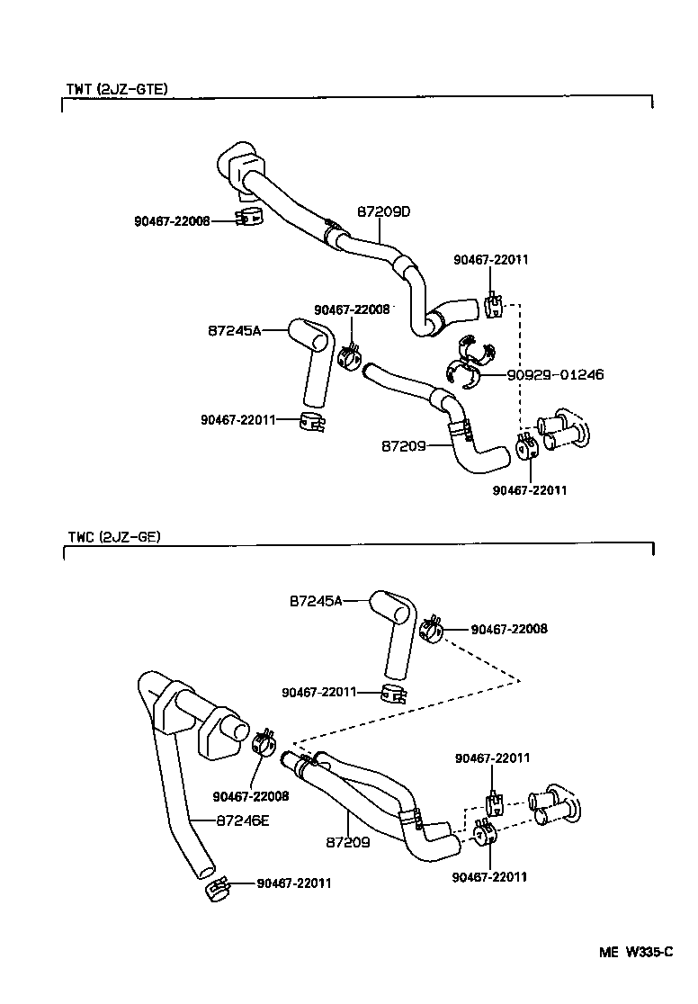 87209-14840 HOSE SUB-ASSY, WATER product image
