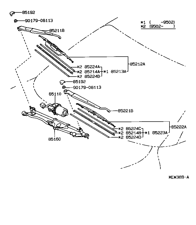 85212-14310 BLADE, FR WIPER, RH product image