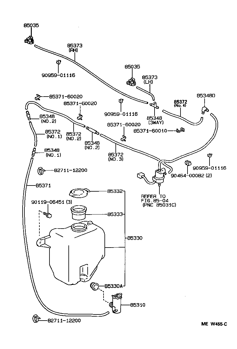 85315-60071 JAR ASSY, WINDSHIELD WASHER product image