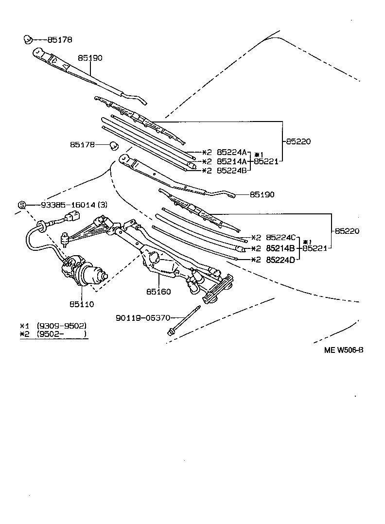 85110-30290 MOTOR ASSY, WINDSHIELD WIPER product image