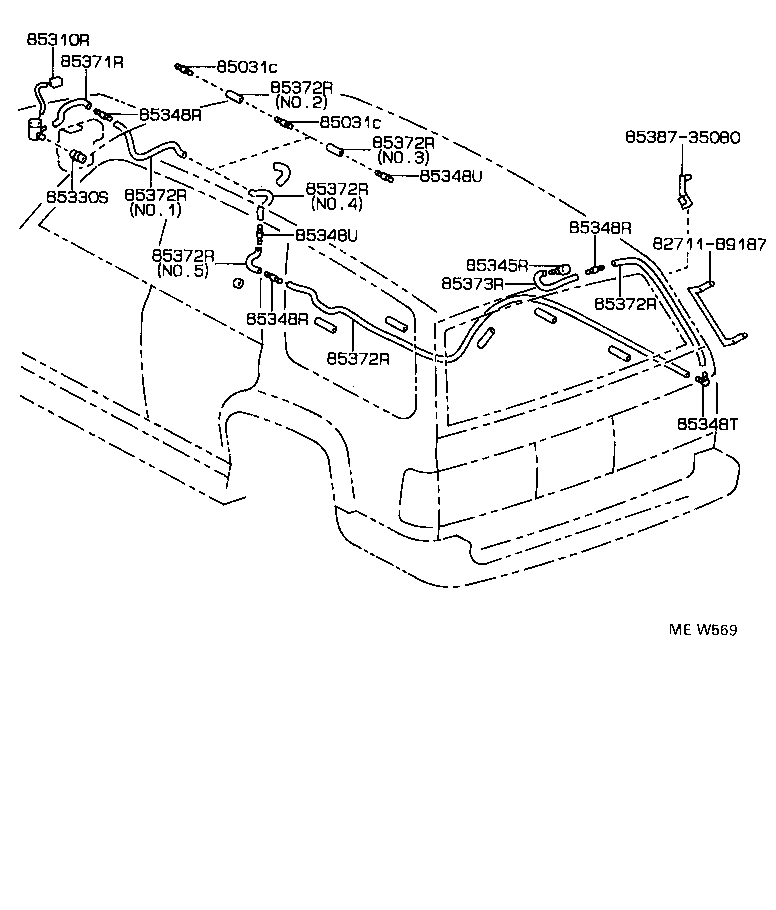 85310-89113 MOTOR ASSY, REAR WASHER product image
