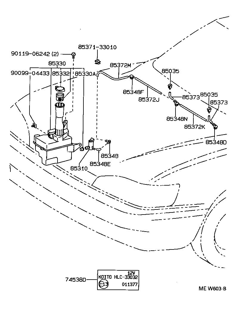 85355-33050 JAR ASSY, WINDSHIELD WASHER product image