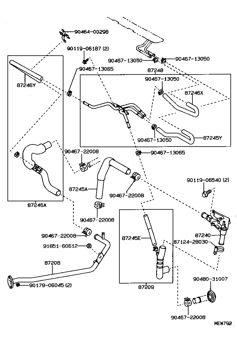 87245-3A490 HOSE, HEATER WATER, INLET A product image