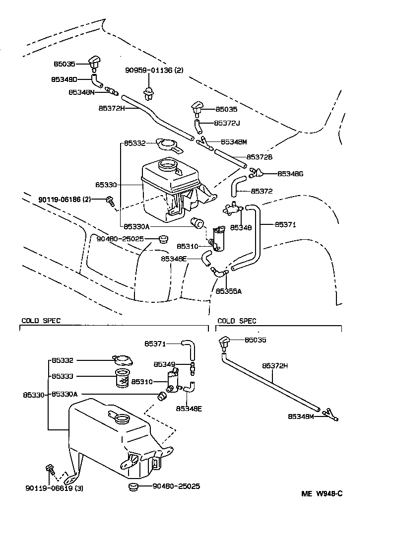 85315-34050 JAR ASSY, WINDSHIELD WASHER product image