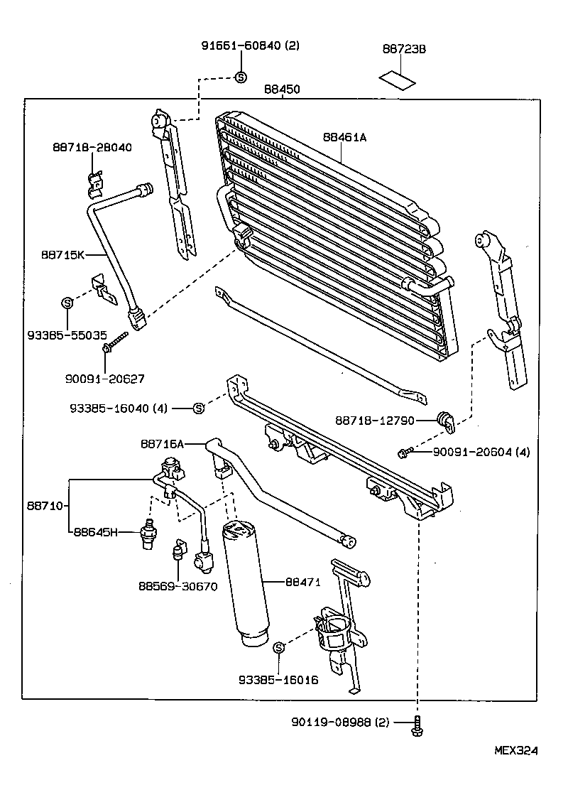 88450-28030 CONDENSER ASSY, W/RECEIVER product image