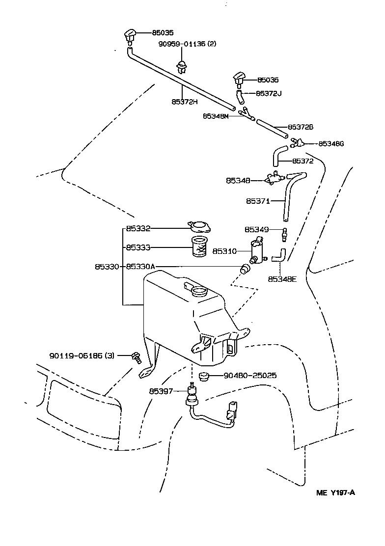 85315-34050 JAR ASSY, WINDSHIELD WASHER product image