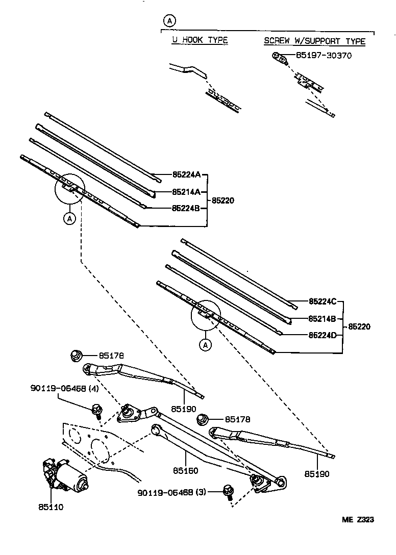 85160-22440 LINK ASSY, WINDSHIELD WIPER product image