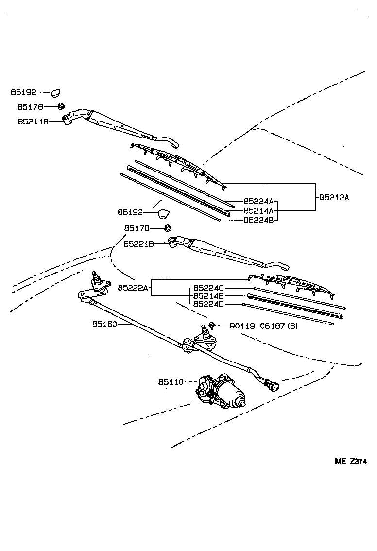 85212-02030 BLADE, FR WIPER, RH product image