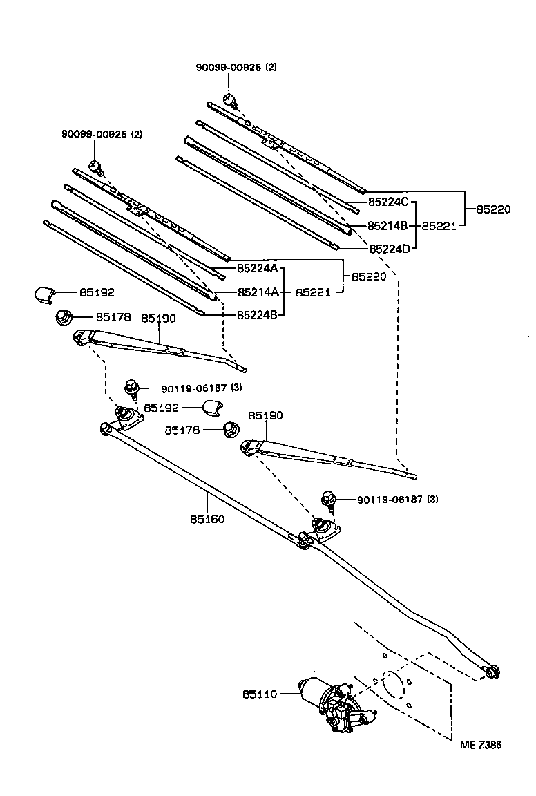 85214-35010 RUBBER, WIPER, LH product image