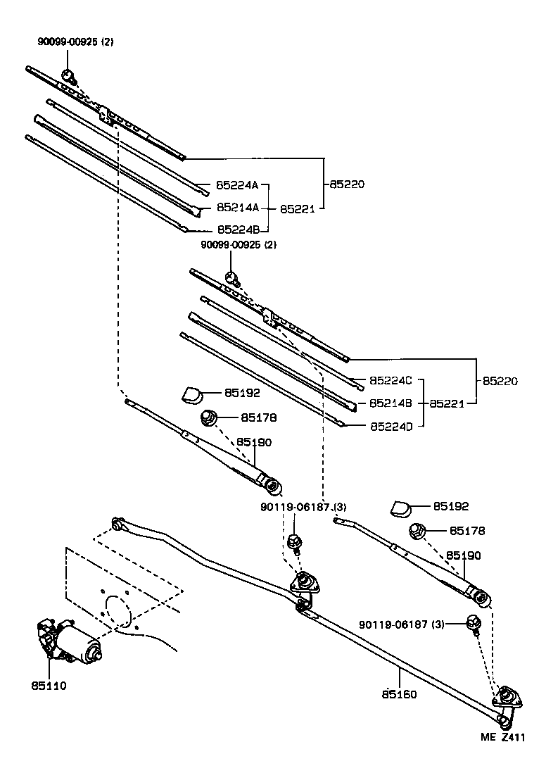85214-35020 RUBBER, WIPER, RH product image
