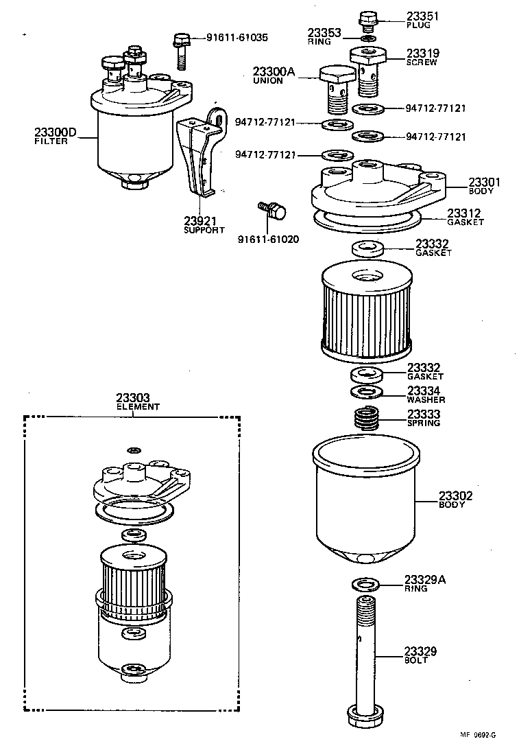 04234-48011 ELEMENT SUB-ASSY, FUEL FILTER product image