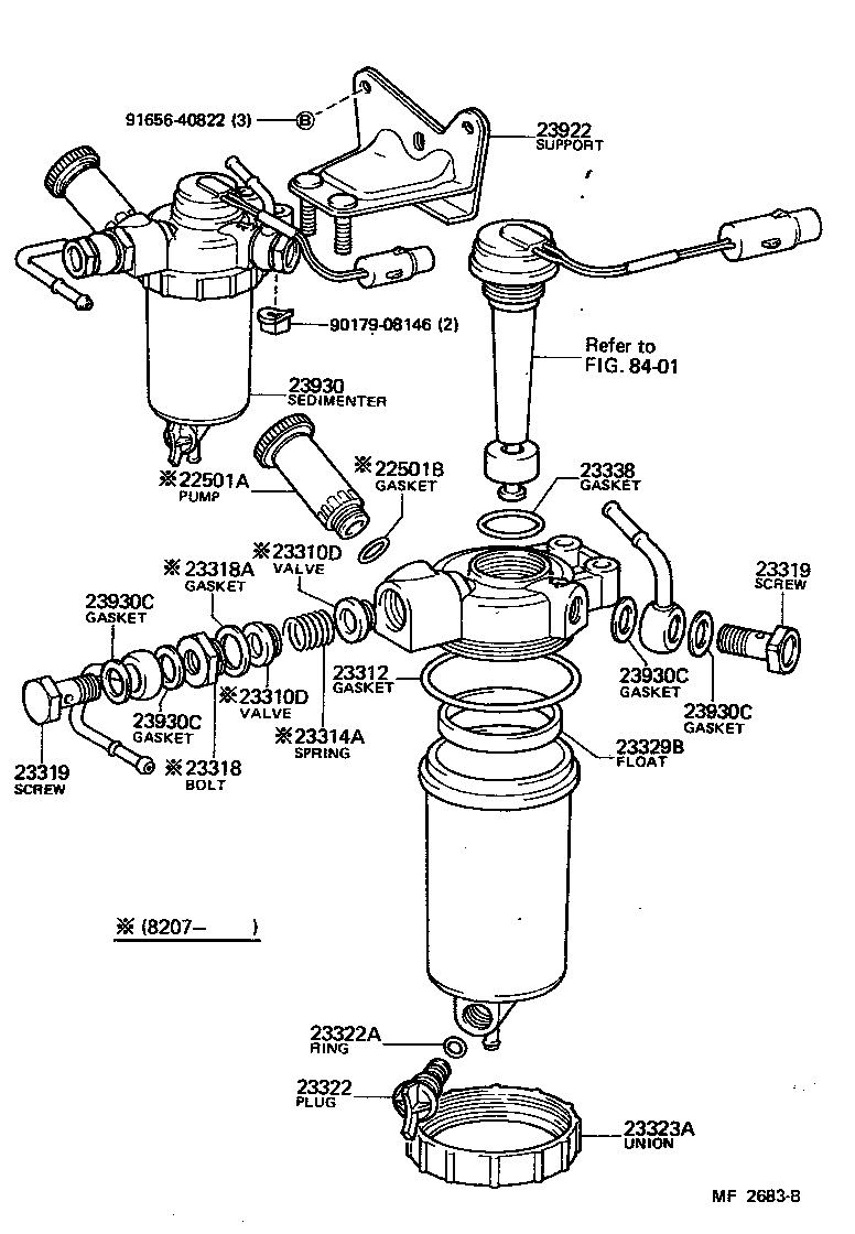 23300-54071 FILTER ASSY, FUEL(FOR DIESEL) product image