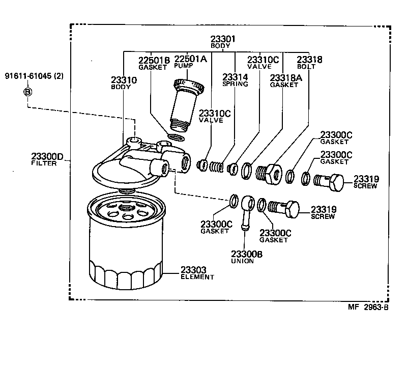 23263-48020 BRACKET, FEED PUMP FILTER product image