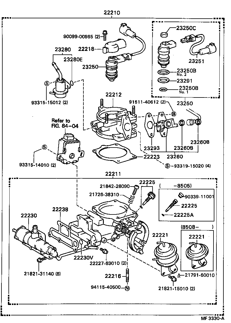 22234-74010 HOSE, AUXILIARY AIR VALVE, NO.2 product image