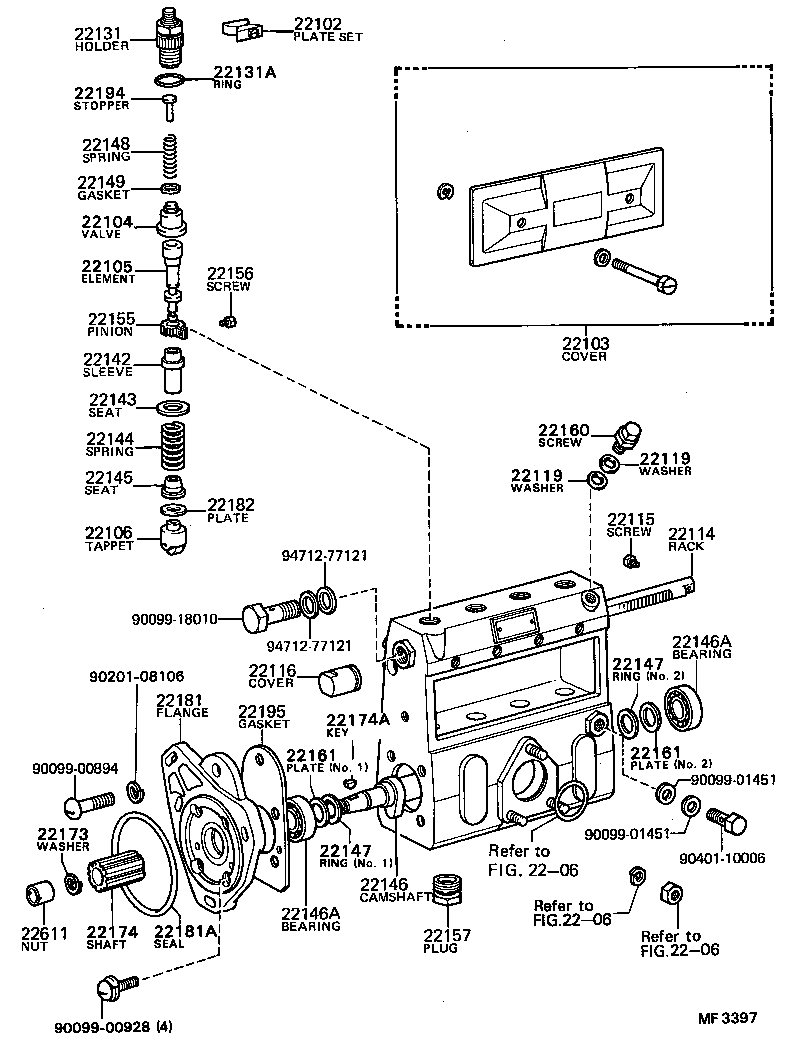 22103-58230 COVER SUB-ASSY, INJECTION PUMP product image