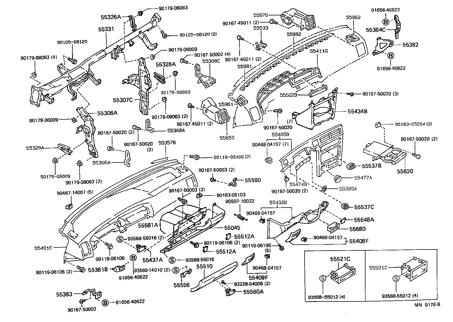 55046-12010-E0 PANEL, INSTRUMENT PANEL FINISH, LOWER product image
