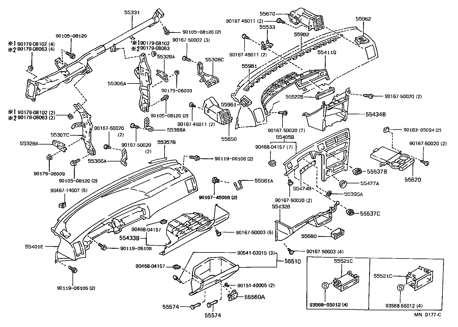 55046-12010-E0 PANEL, INSTRUMENT PANEL FINISH, LOWER product image