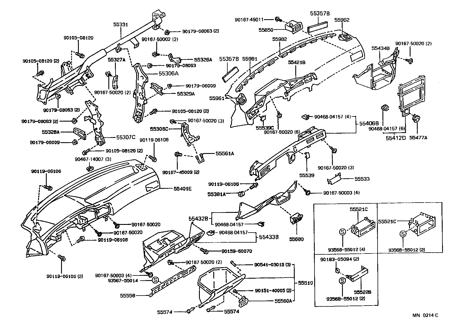 55306-12080 BRACE SUB-ASSY, INSTRUMENT PANEL, NO.1 product image