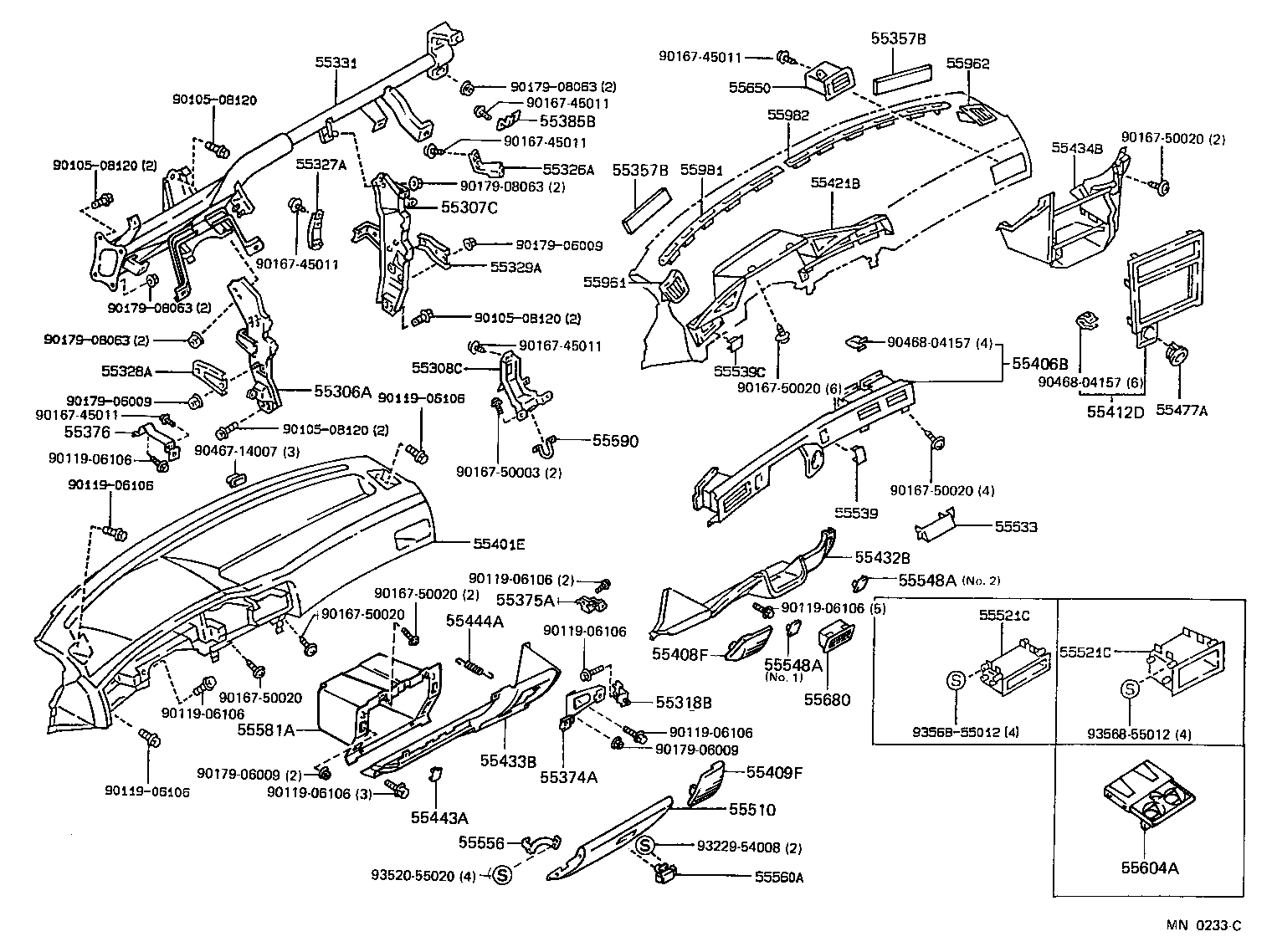 55306-12140 BRACE SUB-ASSY, INSTRUMENT PANEL, NO.1 product image