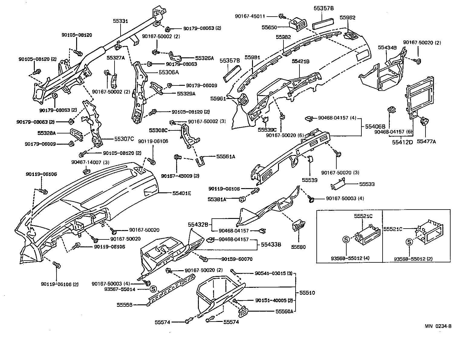 55306-12140 BRACE SUB-ASSY, INSTRUMENT PANEL, NO.1 product image