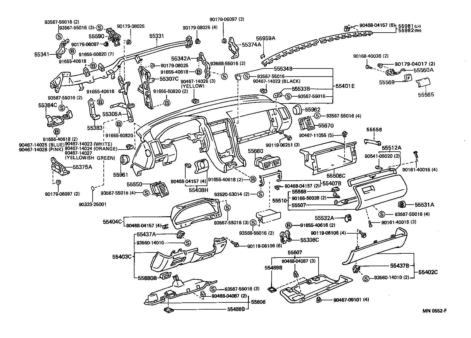 55306-50011 BRACE SUB-ASSY, INSTRUMENT PANEL, NO.1 product image