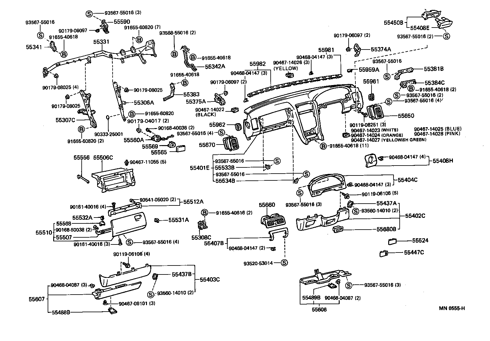 55306-50011 BRACE SUB-ASSY, INSTRUMENT PANEL, NO.1 product image