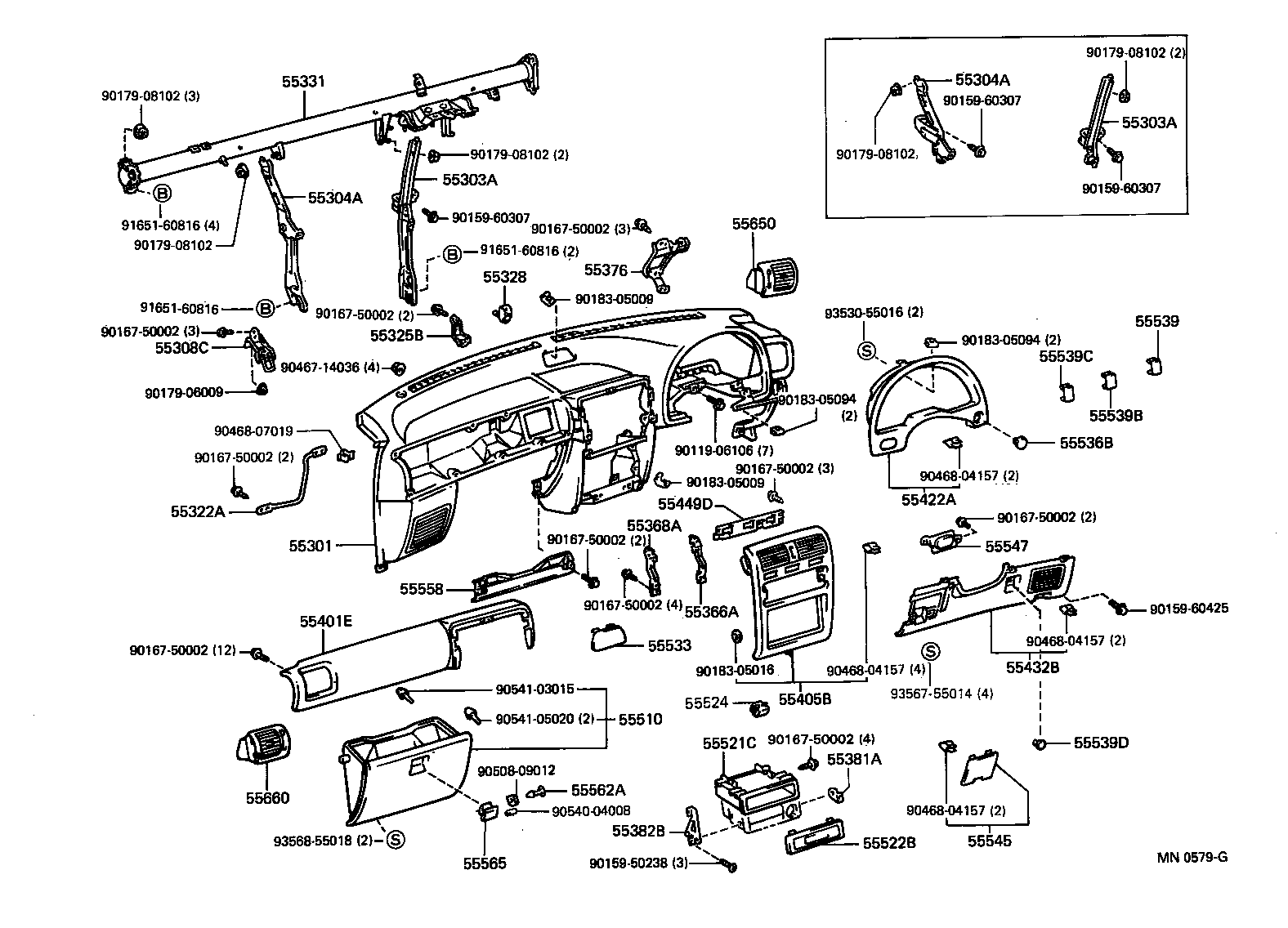55405-10310 PANEL SUB-ASSY, INSTRUMENT CLUSTER FINISH, CENTER product image