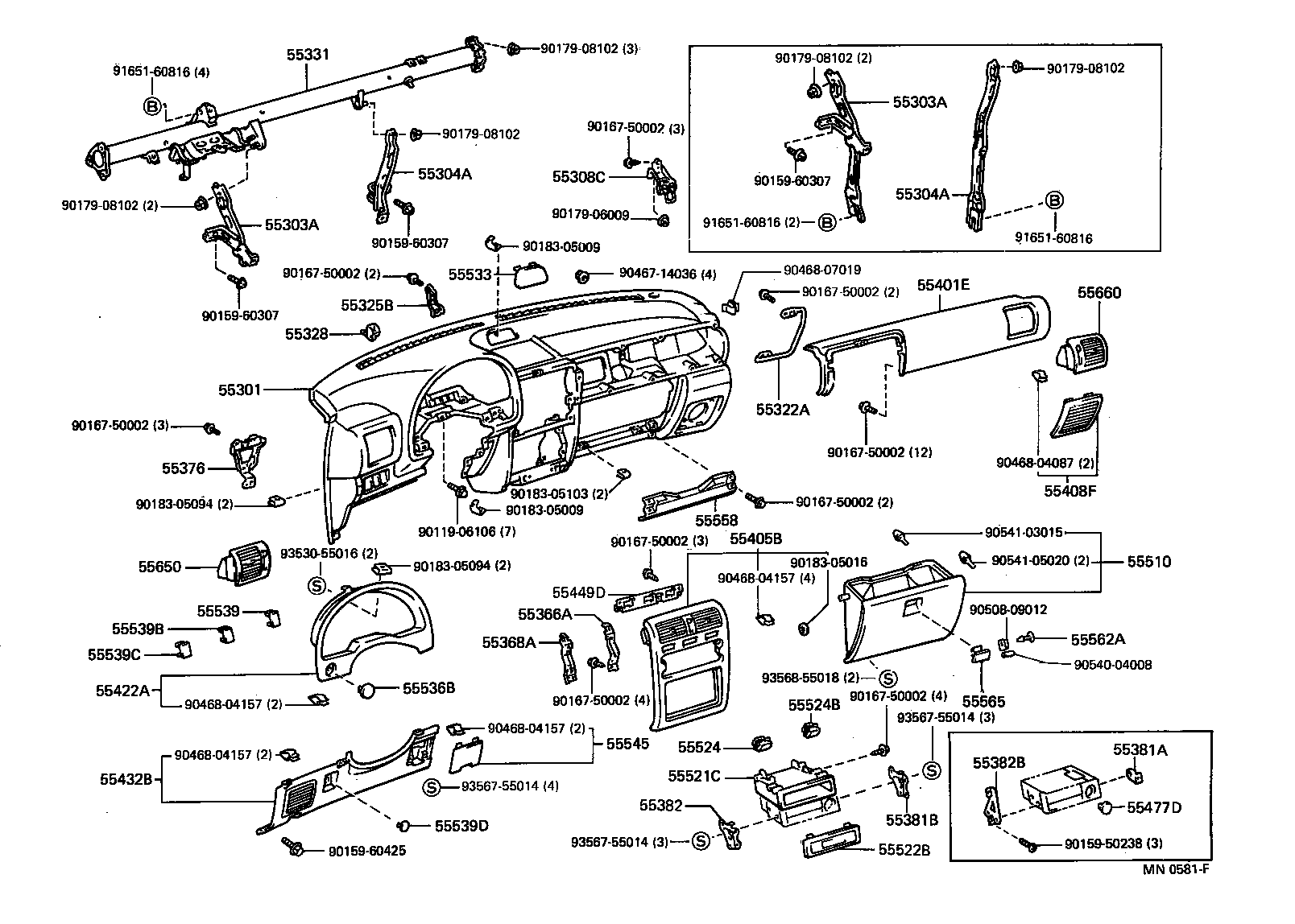 55405-10310 PANEL SUB-ASSY, INSTRUMENT CLUSTER FINISH, CENTER product image