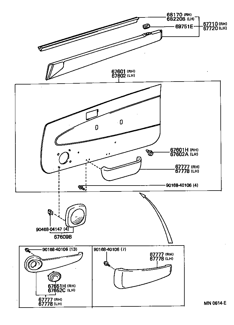 67001-10550 PANEL SUB-ASSY, FRONT DOOR, RH product image