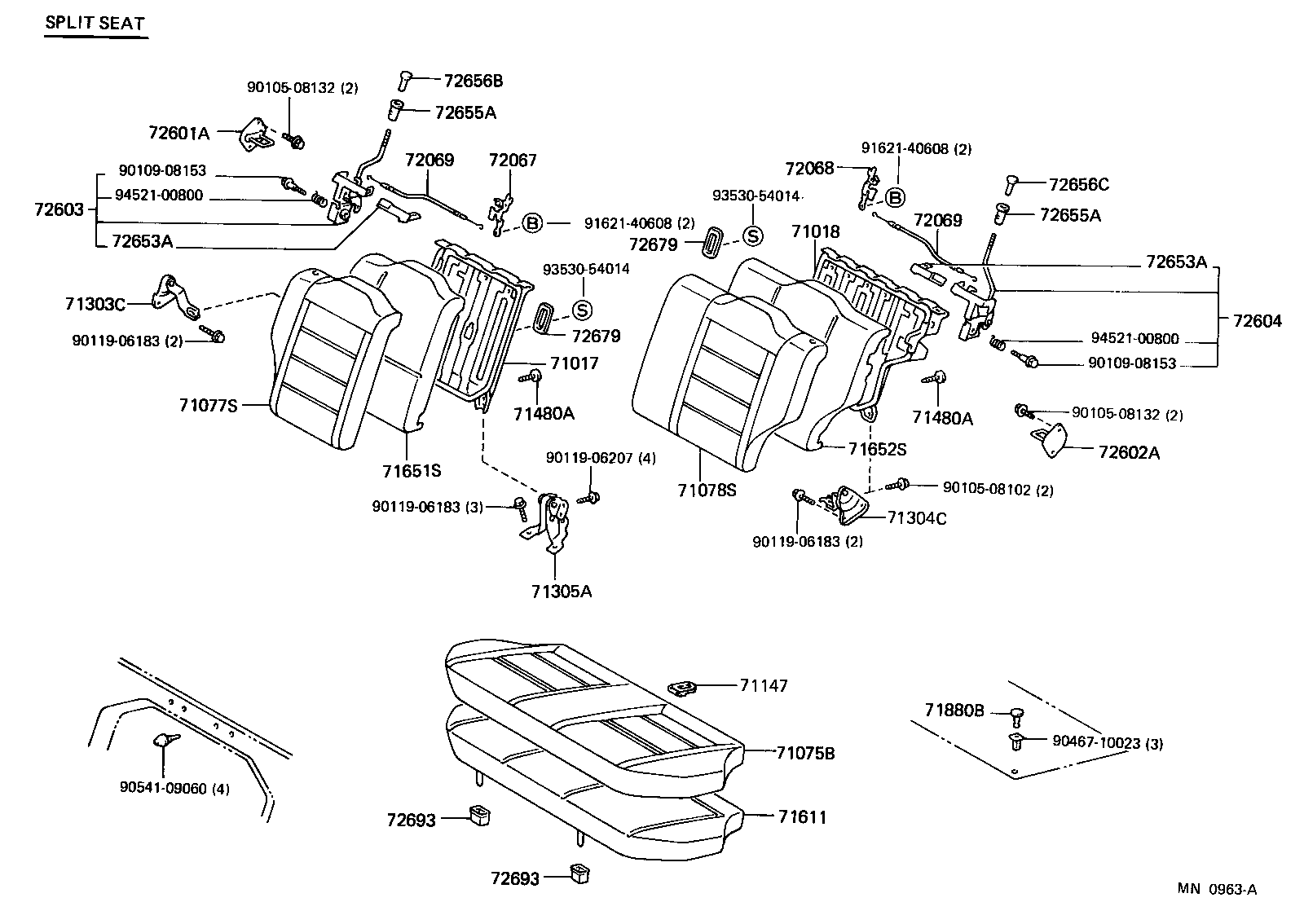 90467-07049-01 CLIP (FOR REAR SEAT BACK) product image