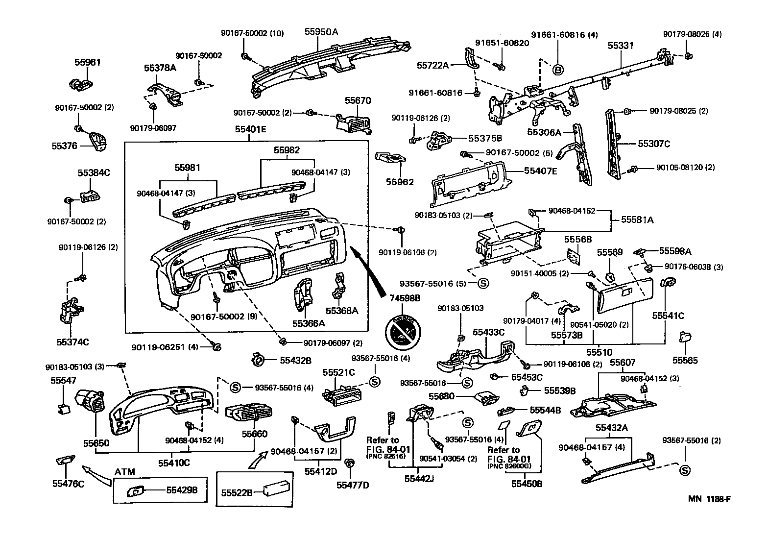 55306-33010 BRACE SUB-ASSY, INSTRUMENT PANEL, NO.1 product image