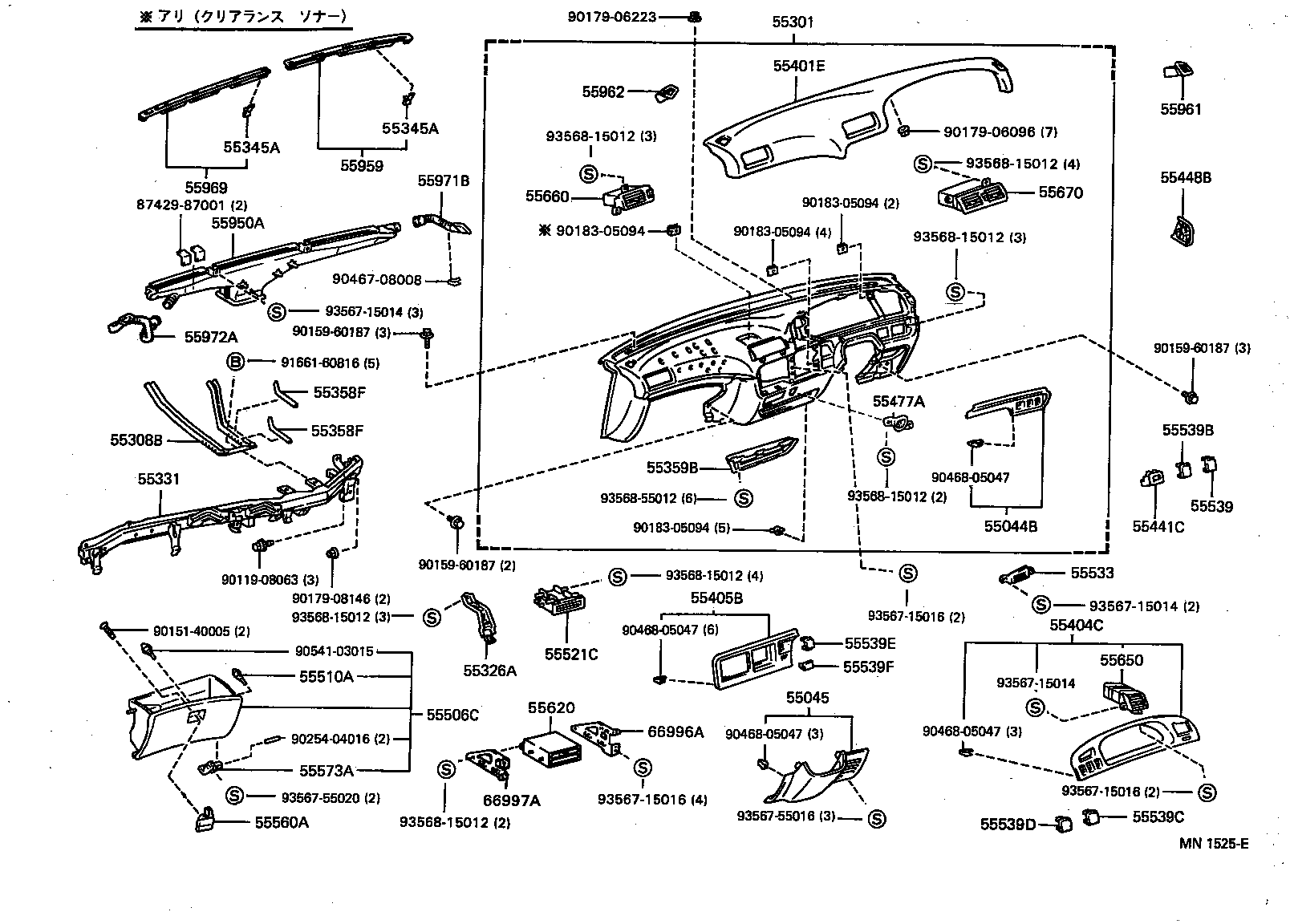 55405-28090 PANEL SUB-ASSY, INSTRUMENT CLUSTER FINISH, CENTER product image